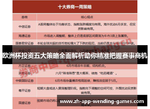 欧洲杯投资五大策略全面解析助你精准把握赛事商机 欧洲杯投资五大策略全面解析助你精准把握赛事商机