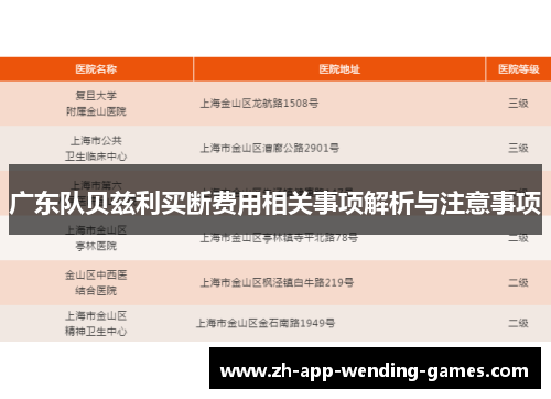 广东队贝兹利买断费用相关事项解析与注意事项